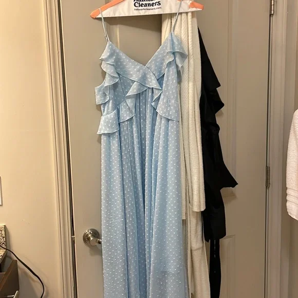 sage green midi dress bridesmaid Midi Sage Green Casual Party Dress with Ruffle Skirt Sage / Small